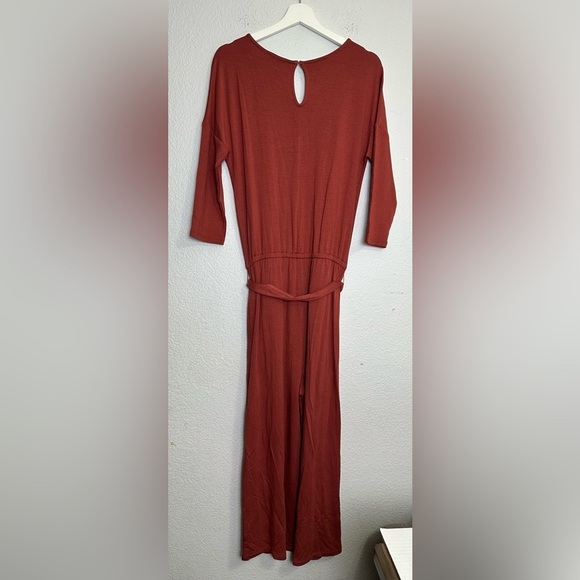 Daily Ritual Women’s Size Small Wide Leg Jumpsuit V Neck Belt Pockets Loungewear - Picture 2 of 15